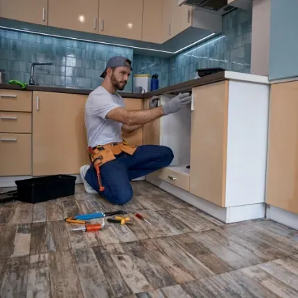 man measuring